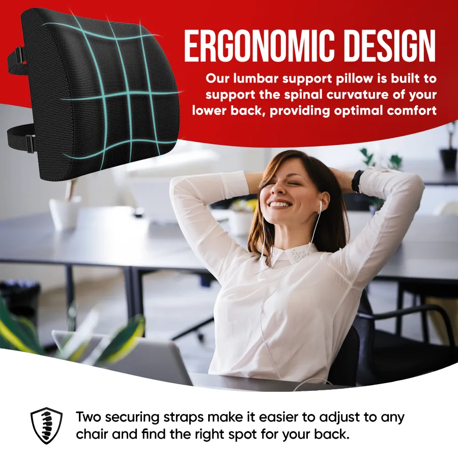 Lumbar and Seat Cushion XL - Breathable Mesh Cover