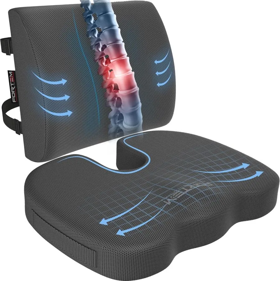Lumbar and Seat Cushion XL - Breathable Mesh Cover