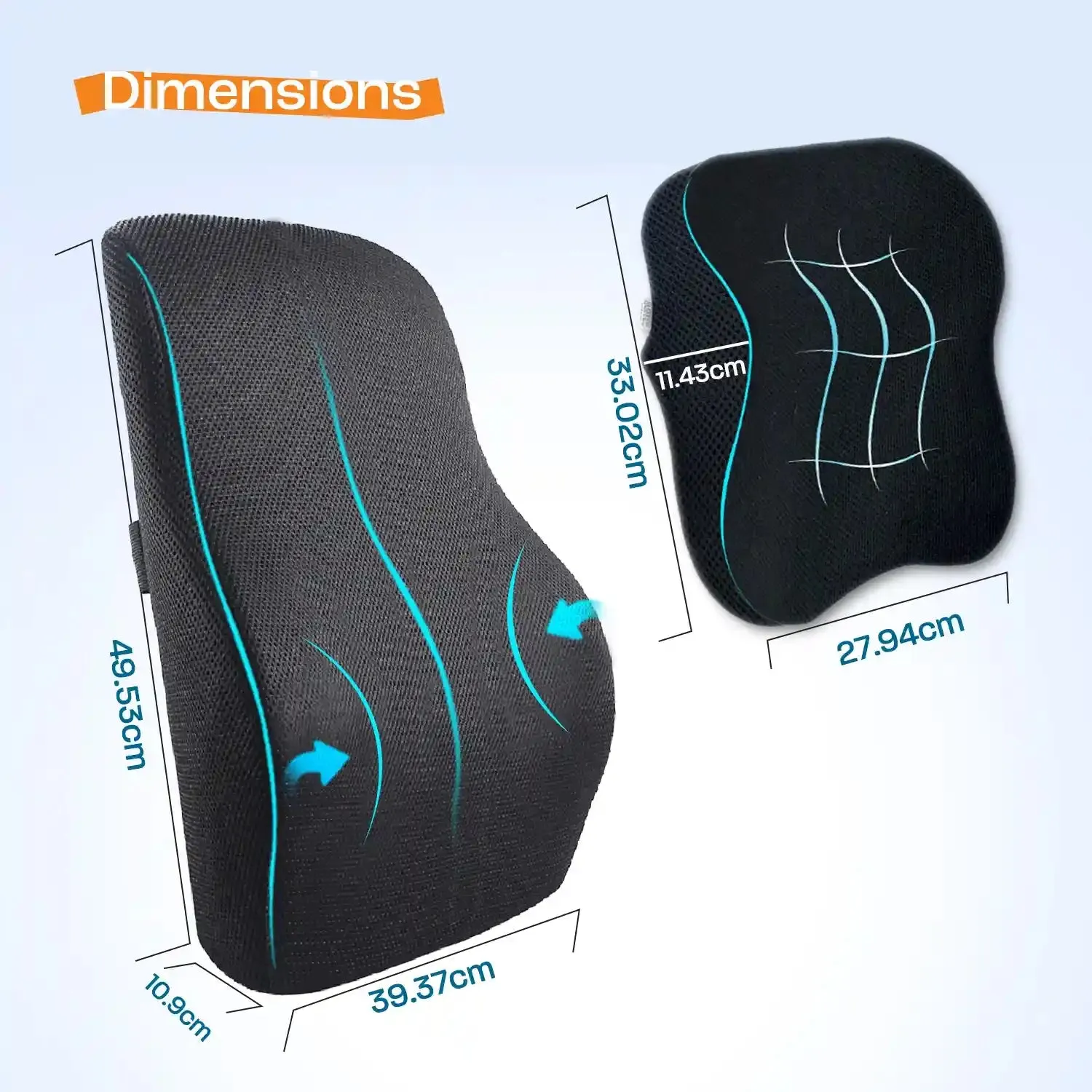Lumbar Support Backrest Cushion & Car Neck Rest (Combo)