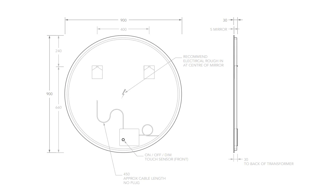 Luna Round LED Bathroom Mirror