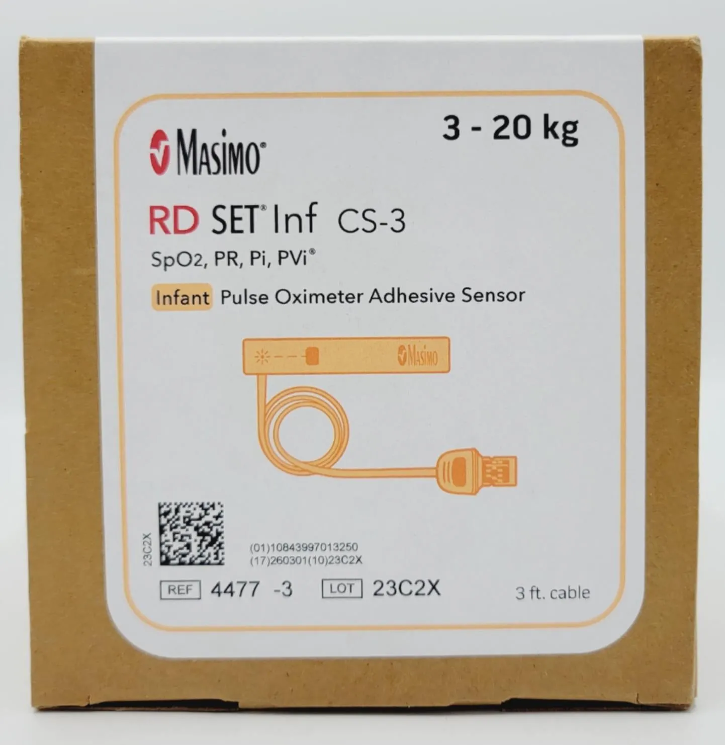 Masimo 4477 Neo CS-3 Infant Pulse Oximeter Adhesive Sensor 20/BX