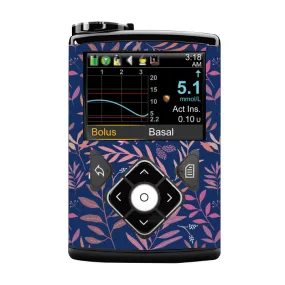 Medtronic 640/670/780G Pump Sticker (Navy Leaves)