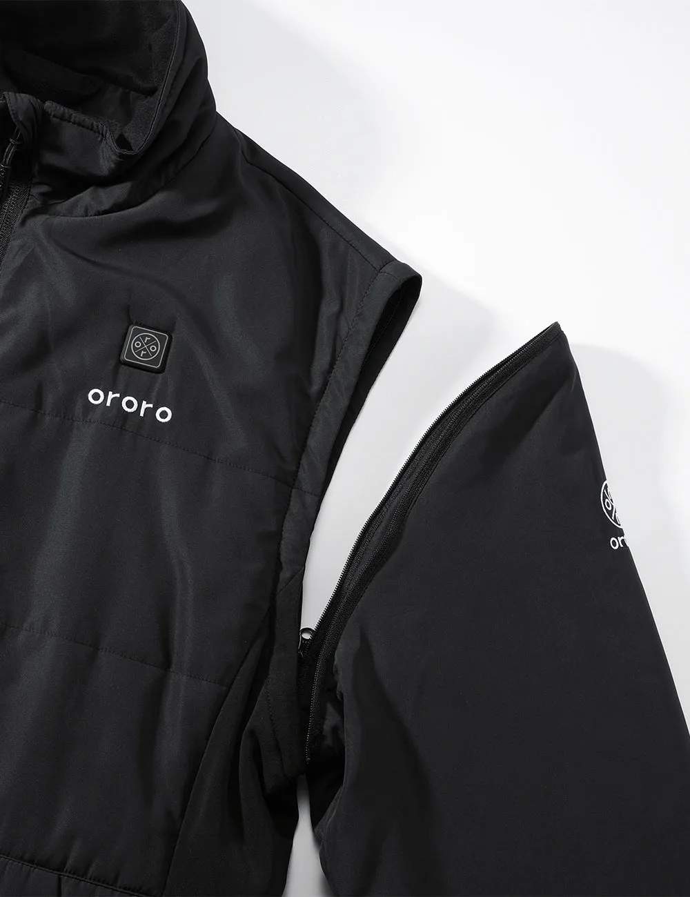 Men's Heated Golf Jacket With Zip-Off Sleeves - Black