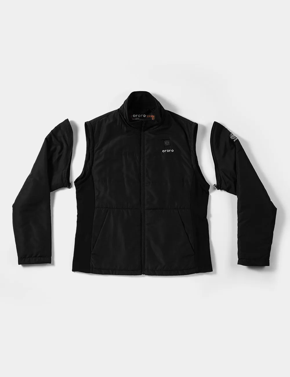 Men's Heated Golf Jacket With Zip-Off Sleeves - Black