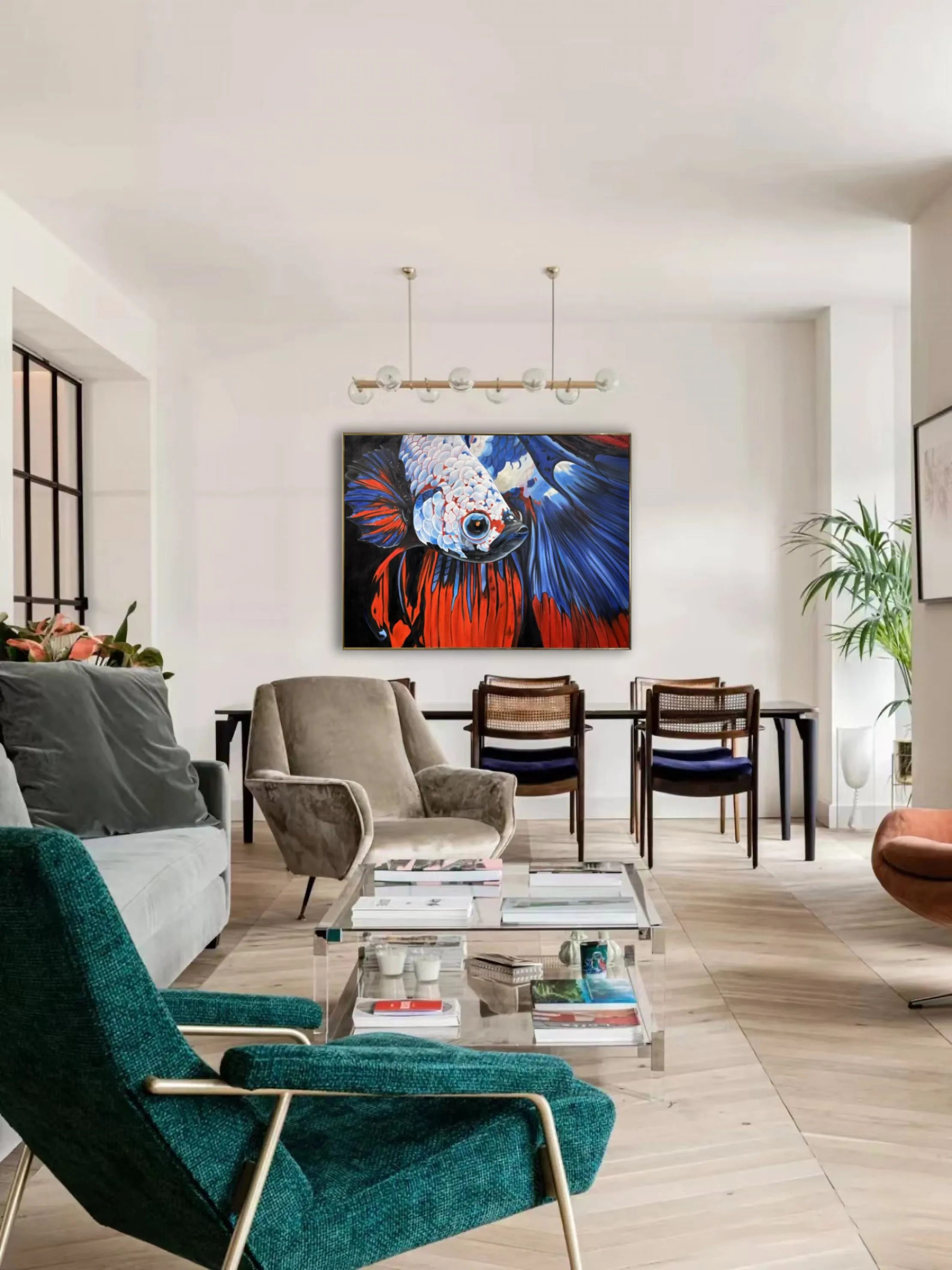 Modern Oil Painting - "Betta: The Fighter Within"