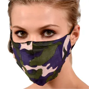 Multi Color Camo Print Face Mask