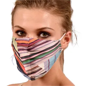 Multi Colored Stripe Print Face Mask