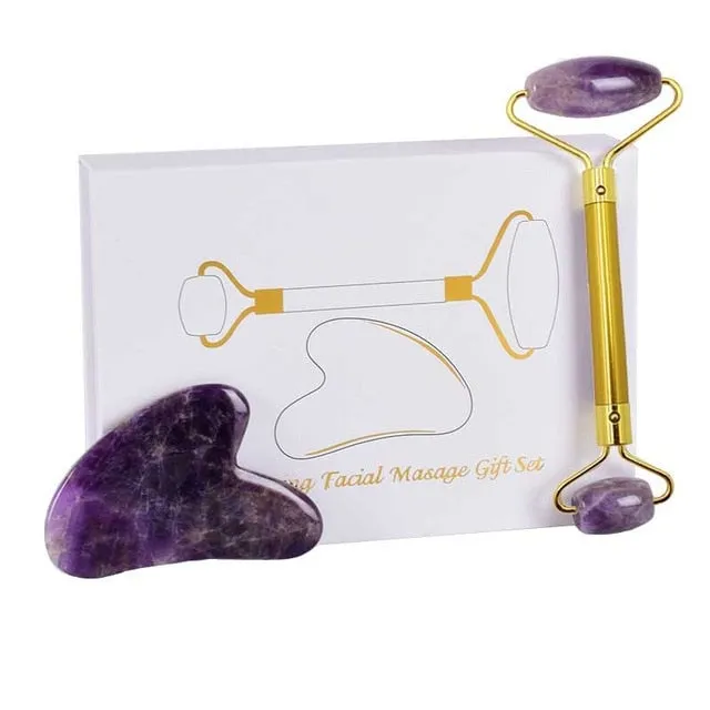 Natural Amethyst Gua Sha Jade Roller