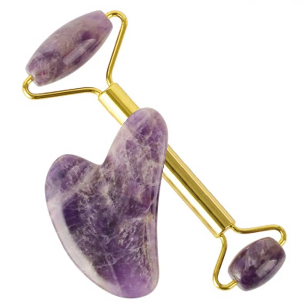 Natural Amethyst Gua Sha Jade Roller