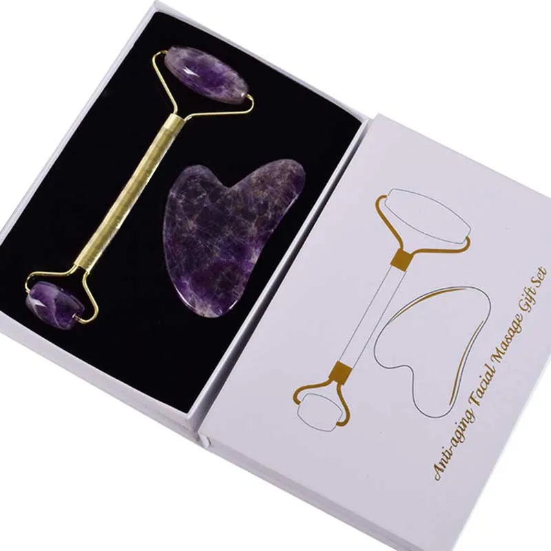 Natural Amethyst Gua Sha Jade Roller