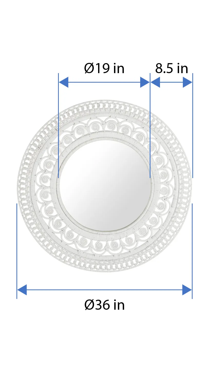 Peacock Decorative Wall Mirror in Rattan