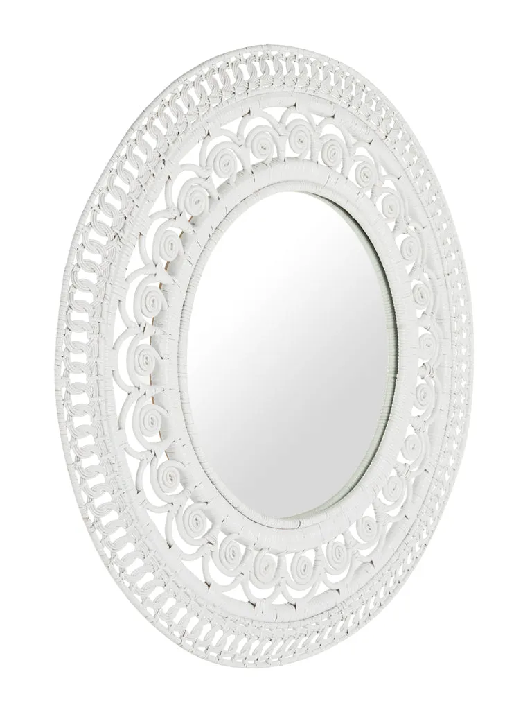 Peacock Decorative Wall Mirror in Rattan