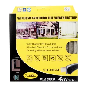 Pile Window & Door Seals 7x12mm (4m) - Weatherstrips