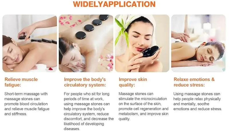 Portable Hot Stones Massage Kit - 20 pcs