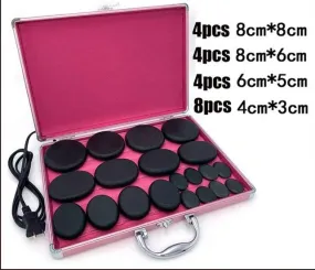 Portable Hot Stones Massage Kit - 20 pcs
