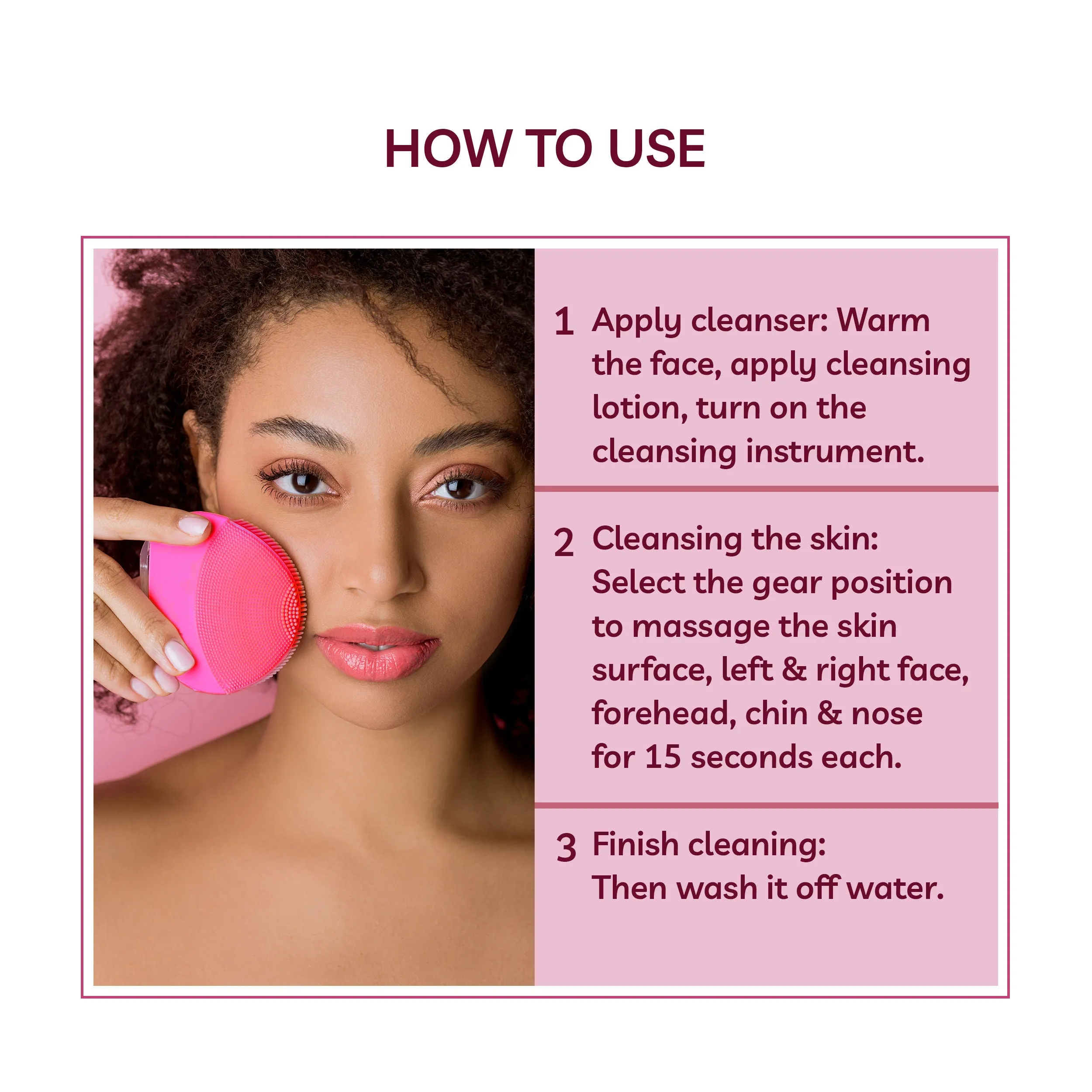 Purplle Glitz Facial Cleansing Brush | Face Appliance | Smoothening | Combats Pollution | Portable | Removes dead skin cells | Multiple speeds