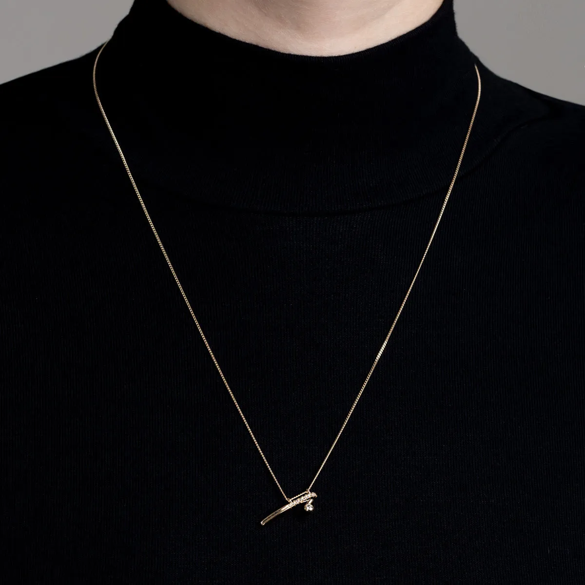 "Drosera" Diamond Short Bar Necklace