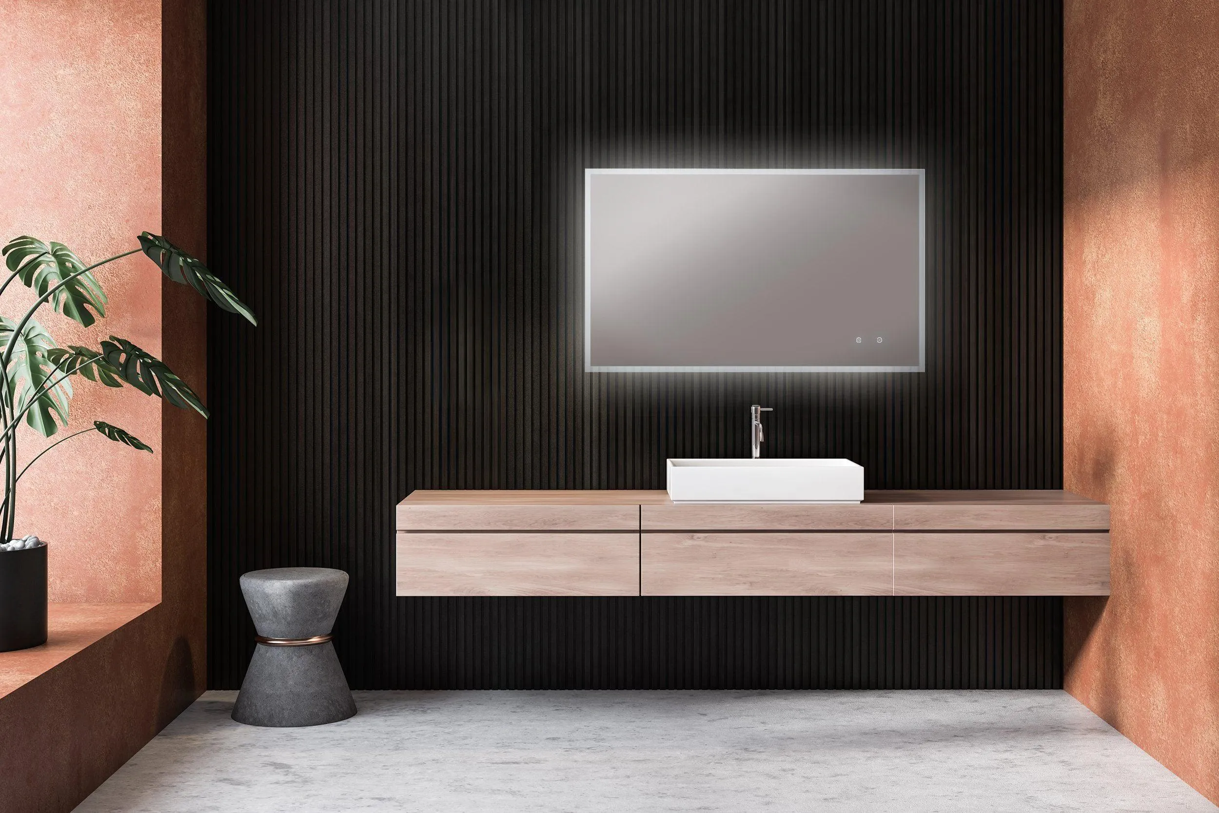 Remer Kara Backlit Bathroom Mirror - Optional Bluetooth Audio