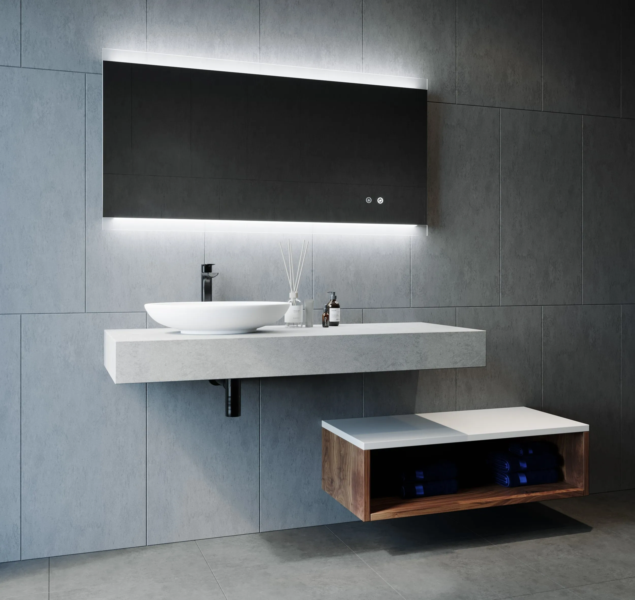 Remer Miro Backlit Bathroom Mirror - Optional Bluetooth Audio