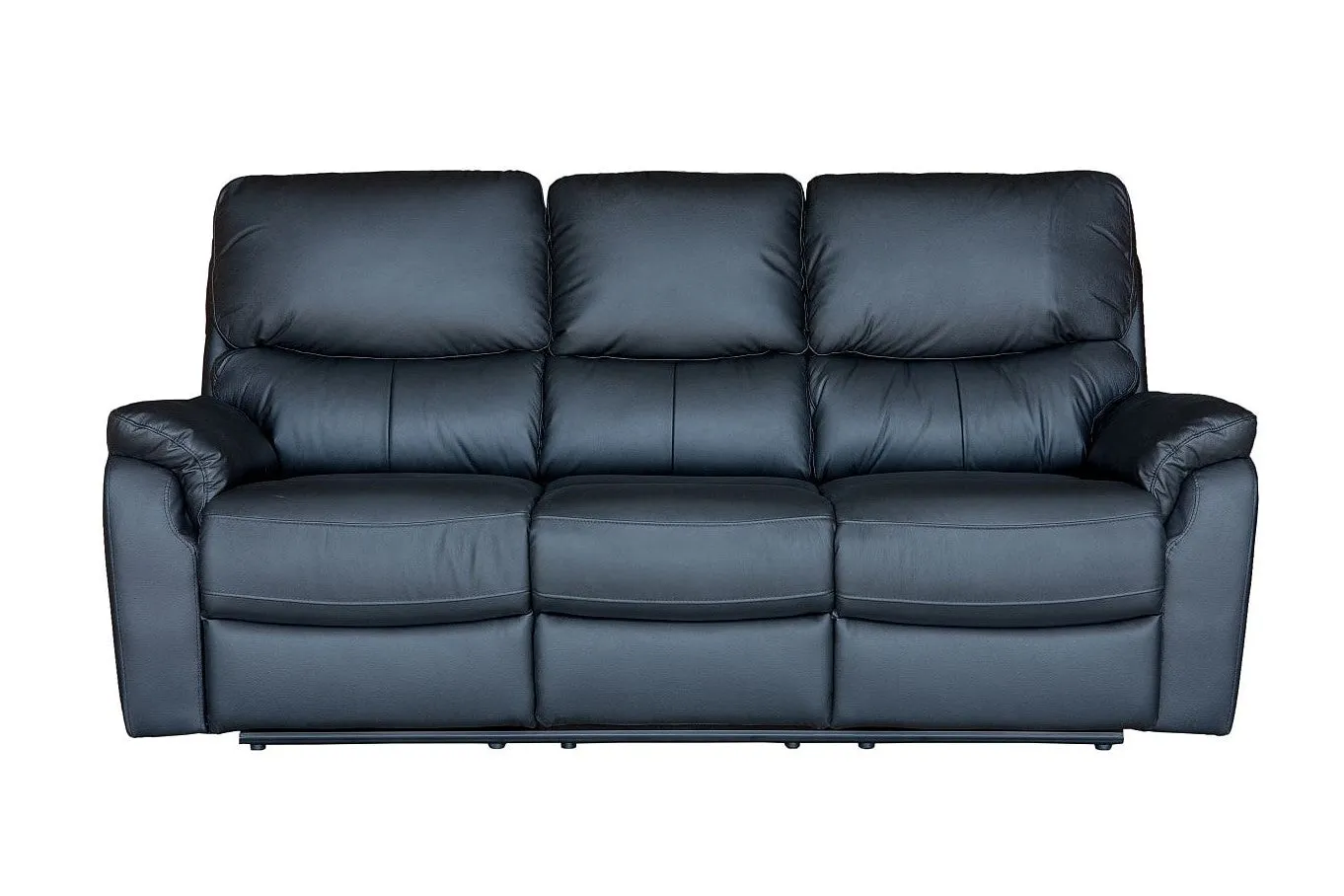 Salvador 3 Seater Leather Recliner Sofa - Black