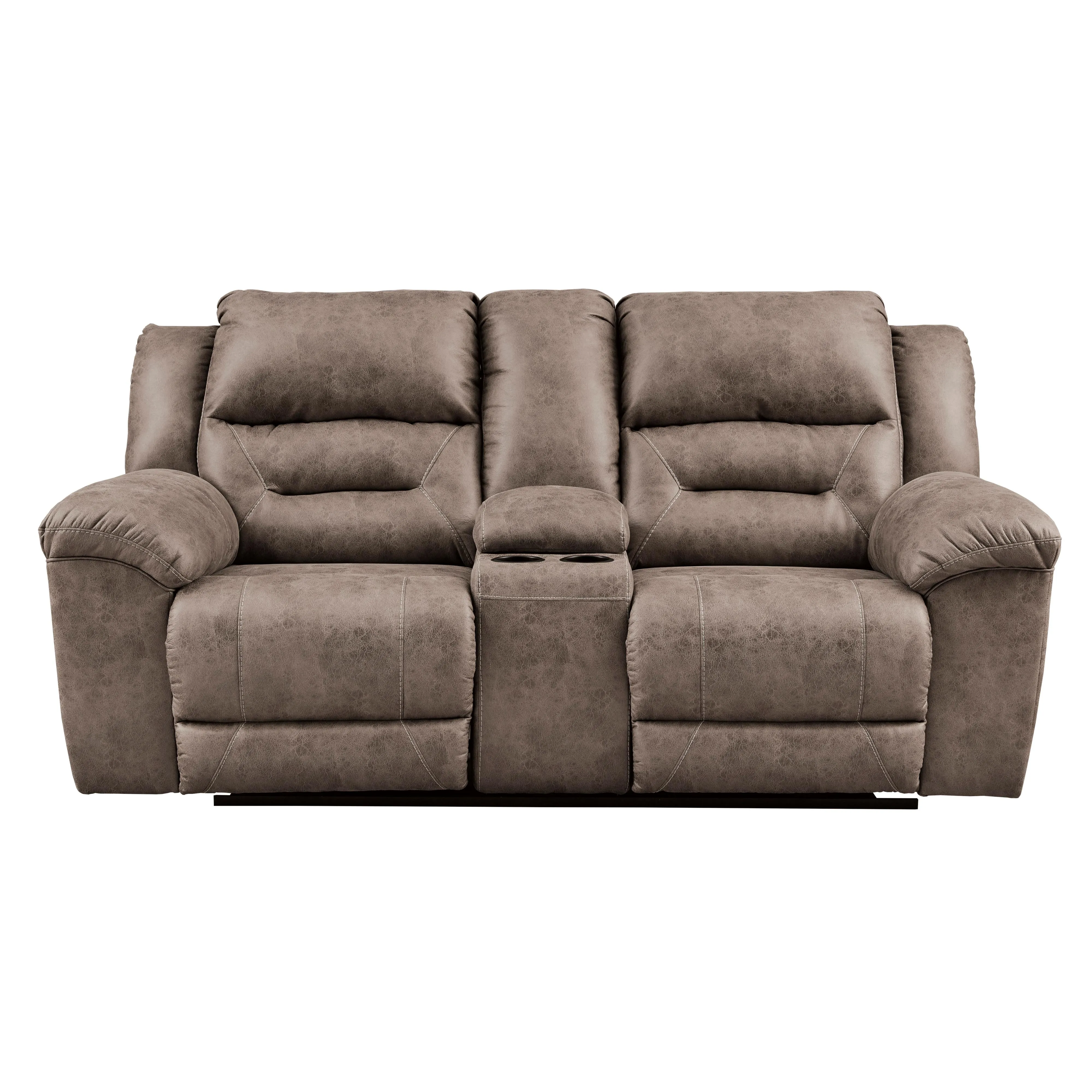 Signature Design by Ashley Stoneland Power Reclining Leather Look Loveseat with Console 3990596C