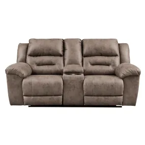 Signature Design by Ashley Stoneland Power Reclining Leather Look Loveseat with Console 3990596C