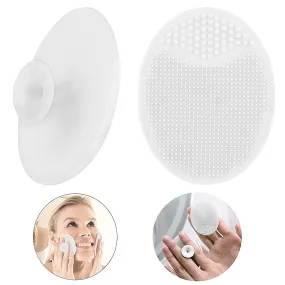 Silicone Face Scrubbers Exfoliator Brush-Facial Cleansing Brush Blackhead Scrubber Exfoliating Brush-Facial Cleansing Pads Precision Pore Cleansing Pad Acne Removing Face Brush-2 Pack, White