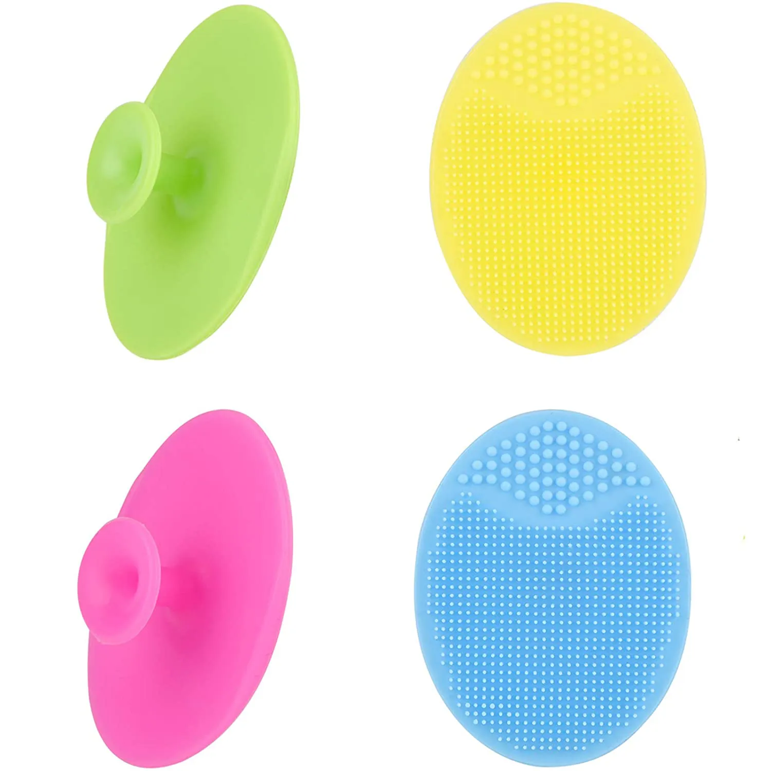 Silicone Face Scrubbers Exfoliator Brush-Facial Cleansing Brush Blackhead Scrubber Exfoliating Brush-Facial Cleansing Pads Precision Pore Cleansing Pad Acne Removing Face Brush-2 Pack, White
