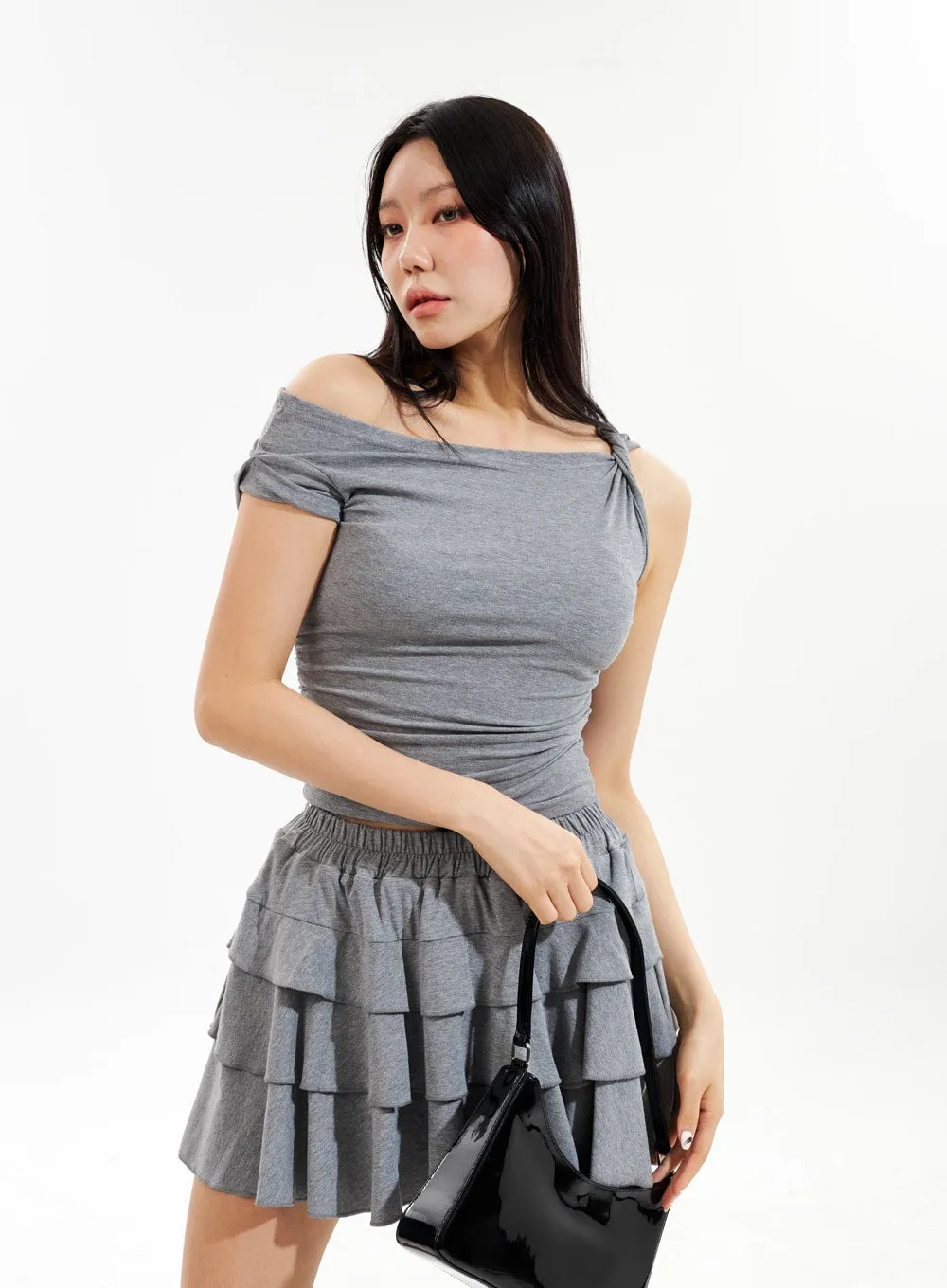 Top And Mini Skirt Set IU308