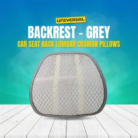 Universal Backrest - Grey - Car Seat Back Lumbar Cushion Pillows | Back Rest Memory Cotton Office Chair Back Support Dropship