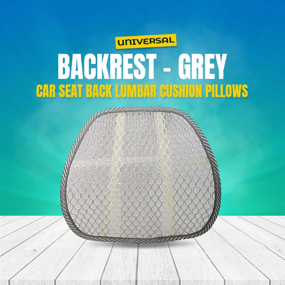 Universal Backrest - Grey - Car Seat Back Lumbar Cushion Pillows | Back Rest Memory Cotton Office Chair Back Support Dropship