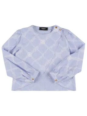 Versace   Check print cotton poplin shirt 