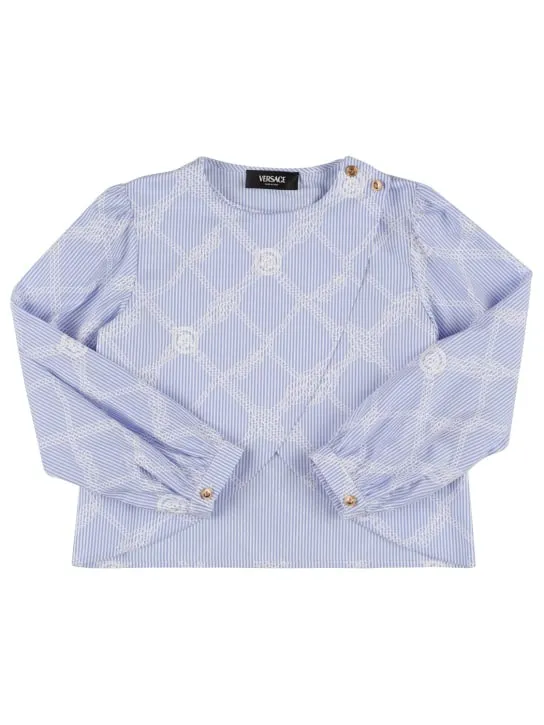 Versace   Check print cotton poplin shirt 