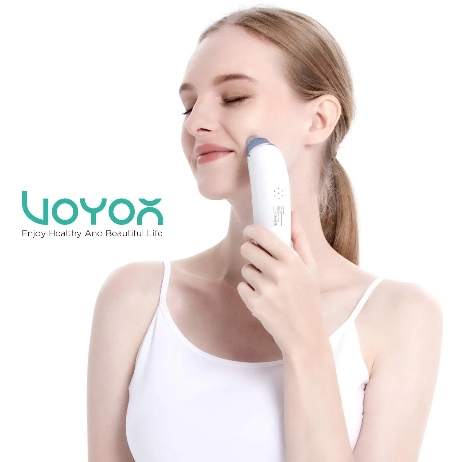 VOYOR Blackhead Remover Pore Vacuum - Blackheads Remover Tools Electric Face Vacuum Pore Cleaner Acne Whiteheads Extractor with 6 Suction Heads and 5 Suction Levels for Men and Women BR510