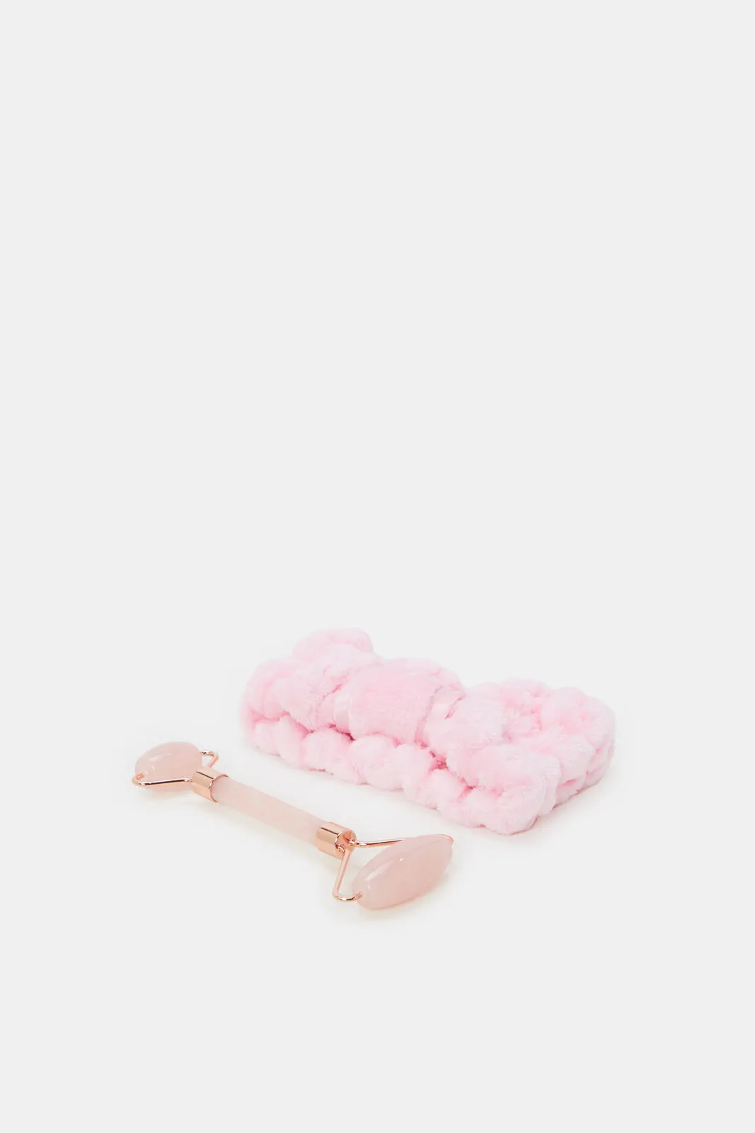 Women Pink  Hairband and Facial Massage Roller Set Of (2Piece)