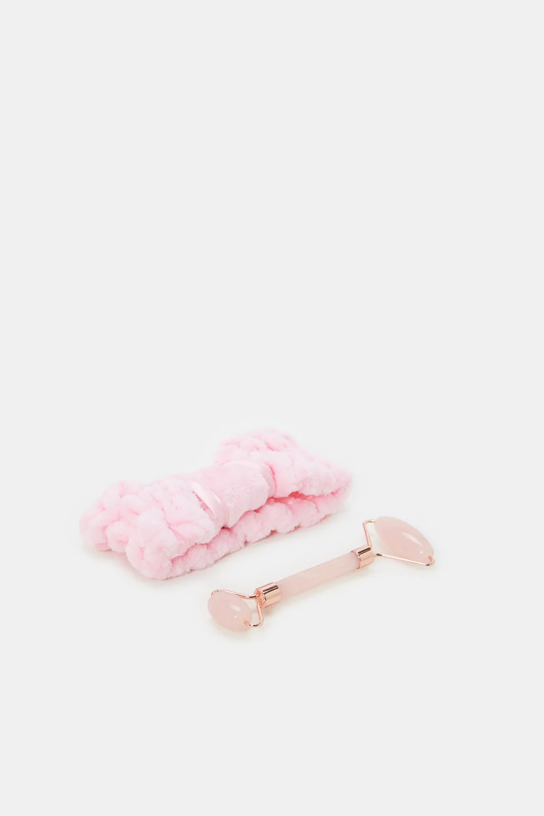 Women Pink  Hairband and Facial Massage Roller Set Of (2Piece)