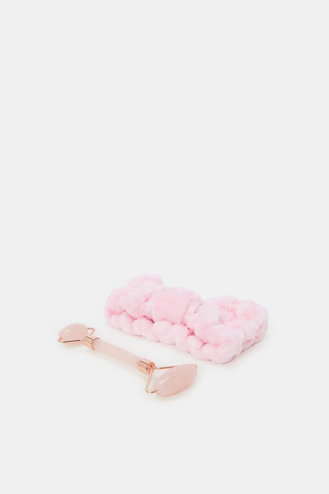 Women Pink  Hairband and Facial Massage Roller Set Of (2Piece)