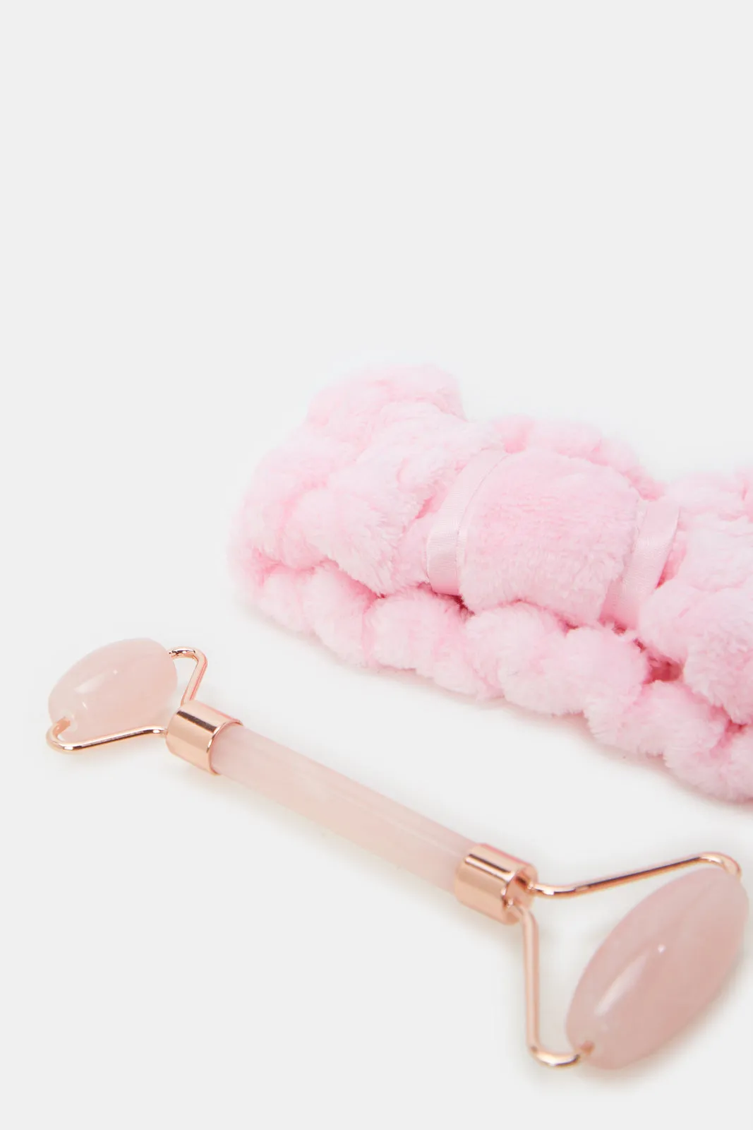 Women Pink  Hairband and Facial Massage Roller Set Of (2Piece)