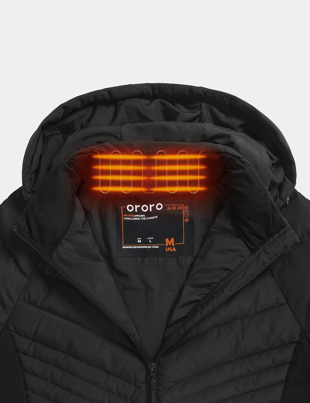 Women's Heated Down Jacket - White / Black