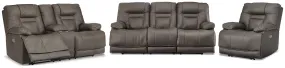 Wurstrow Sofa, Loveseat and Recliner in Smoke