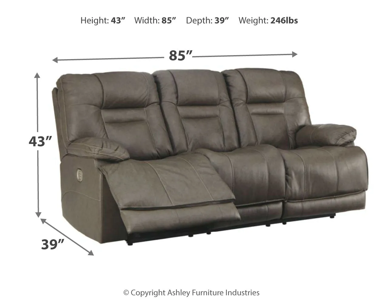 Wurstrow Sofa, Loveseat and Recliner in Smoke